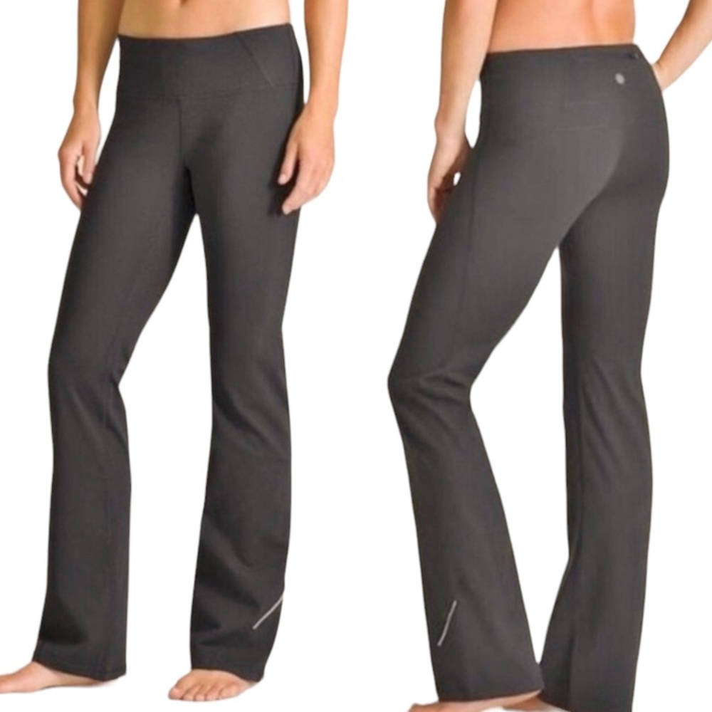 Athleta Power Kick Gray Flared Yoga Pants Leggings - S